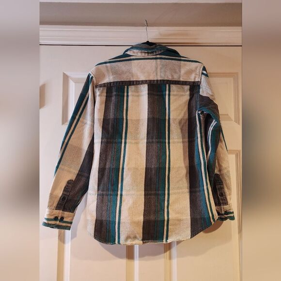 B.O.G Trading green and gray plaid heavyweight cotton button up M - Picture 6 of 6